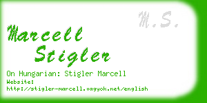 marcell stigler business card